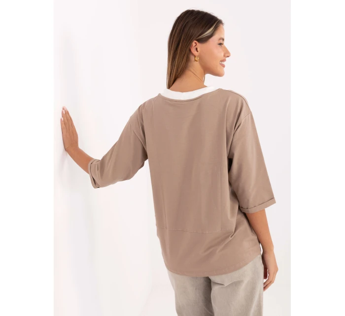 Bluzka RV BZ model 21406714 ciemny bezowy - FPrice