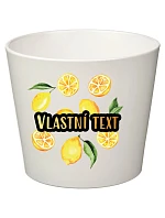 Bílý keramický květináč s letním ovocem - malý