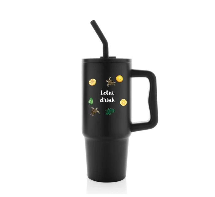 Personalizovaná termoska s barevným víčkem s letním mixem 