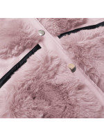Růžová dámská vesta s kožíškem (BR9593-51)