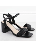 Dámské černé sandály na jehlovém podpatku Vinceza 62228