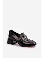 Lakované lodičky na podpatku černé model 21656061 - S.Barski Lakované lodičky na podpatku černé model 21656061 - S.Barski