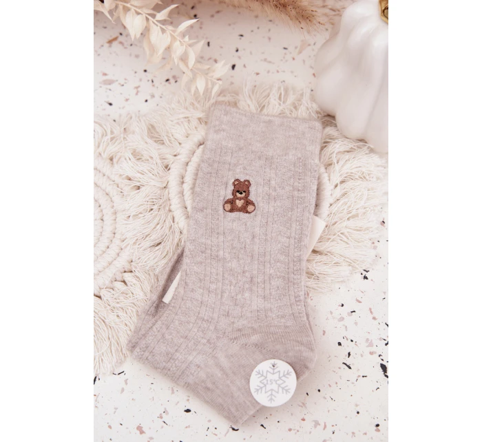 Teplé dámské ponožky s vlnou model 21786847 šedé - Aura.via