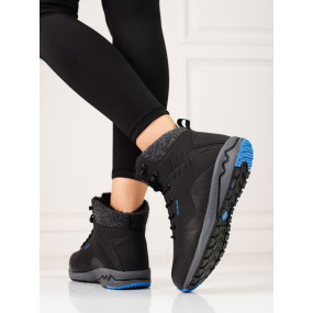 Luxusní dámské  trekingové boty černé bez podpatku