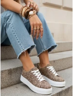 Dámské tenisky na platformě hnědé FashionStreet ZY1380 Dámské tenisky na platformě hnědé FashionStreet ZY1380