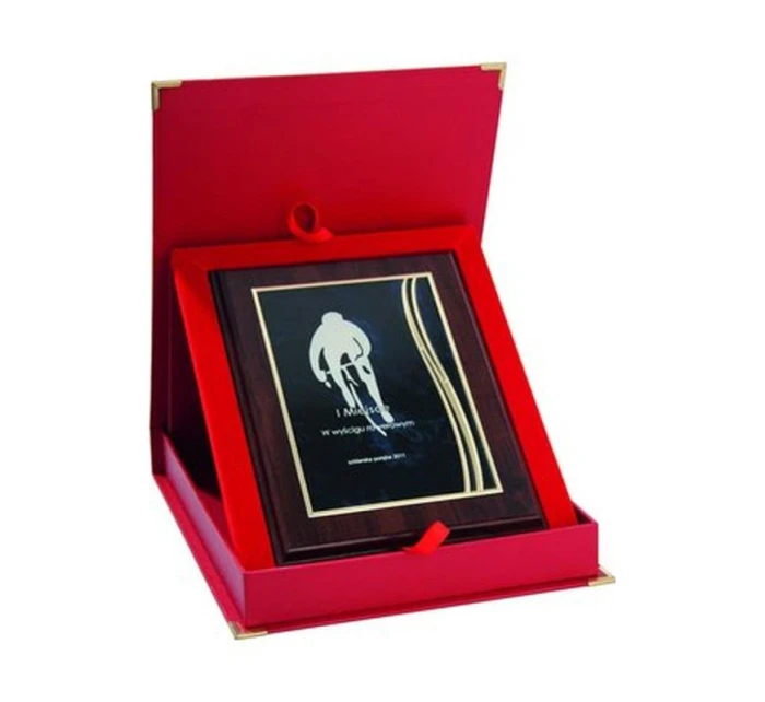 Plastový diplom s vyrytou kovovou destičkou + pouzdro
