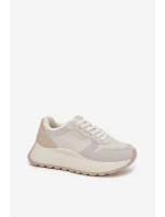 Zateplené dámské sneakersy na platformě Big Star SS274008 HI-POLY SYSTEM světle béžové Zateplené dámské sneakersy na platformě Big Star SS274008 HI-POLY SYSTEM světle béžové