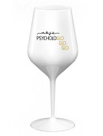 MOJE PSYCHOLOGLOGLOGLO - bílá nerozbitná sklenice na víno 470 ml