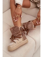 Dámské sněhové boty s kožíškem DFSH370012 Béžová - DFranklin Dámské sněhové boty s kožíškem DFSH370012 Béžová - DFranklin