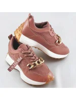 Růžové sportovní boty s řetízkem model 17209347 Růžové sportovní boty s řetízkem model 17209347