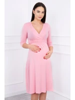 Šaty s průstřihem pod prsy pudrově růžové Šaty s průstřihem pod prsy pudrově růžové