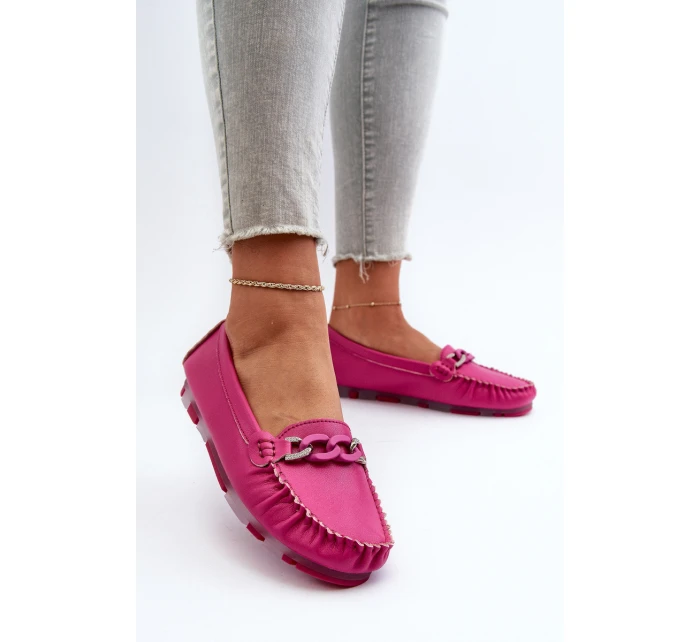 Semišové pohodlné mokasíny Fuchsia model 21655739 - S.Barski