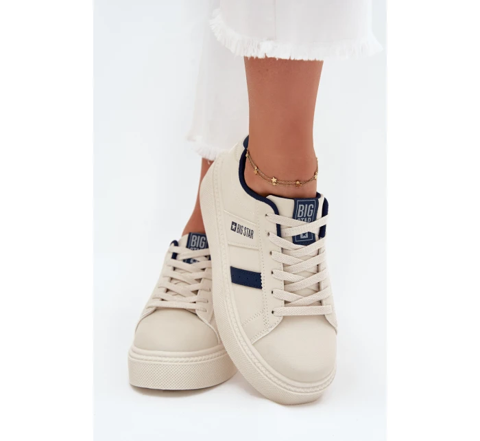 Dámské Tenisky Na Platformě Big Star SS274347 Světle Béžové Dámské Tenisky Na Platformě Big Star SS274347 Světle Béžové