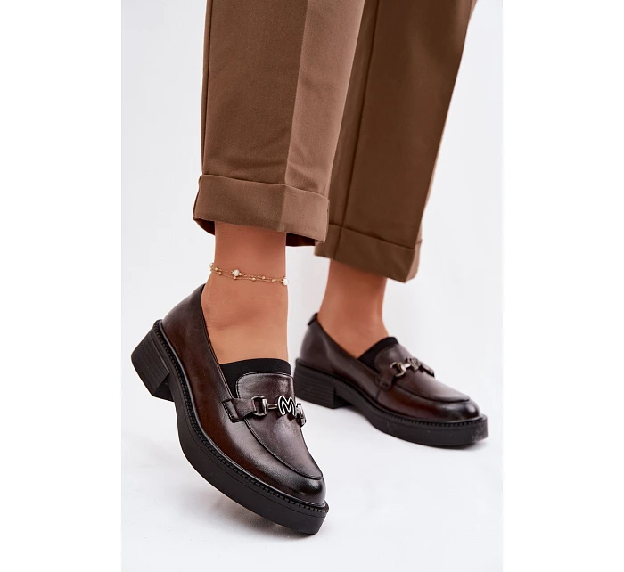 Kožené dámské mokasiny s ozdobným detailem Vinceza 39985 Čokoládové Kožené dámské mokasiny s ozdobným detailem Vinceza 39985 Čokoládové