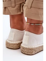 Šněrovací Espadryly Big Star Bílé Šněrovací Espadryly Big Star Bílé