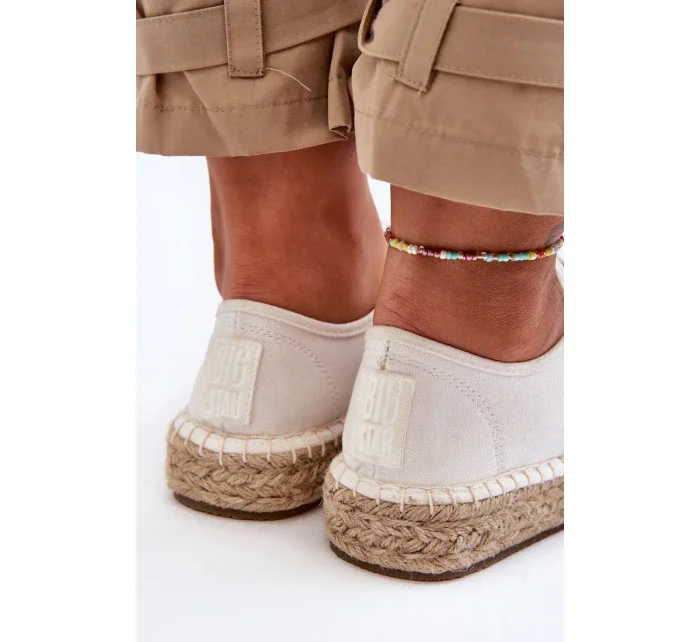 Šněrovací Espadryly Big Star Bílé Šněrovací Espadryly Big Star Bílé