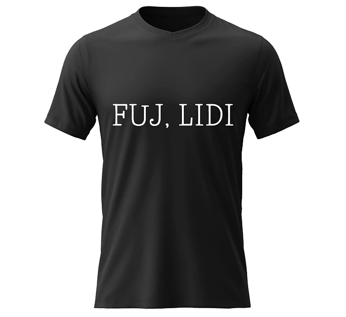 Dámské bavlněné tričko s potiskem - FUJ, LIDI - černé
