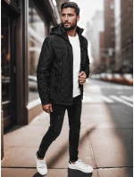 Pánská přechodná bunda s kapucí černá FashionStreet TX4991