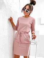 Pudrově růžové bavlněné šaty (700)