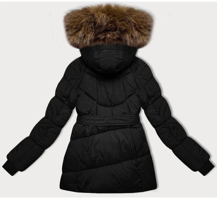 Černobéžová dámská bunda typu pro přechodné období model 21248456 - J.STYLE Černobéžová dámská bunda typu pro přechodné období model 21248456 - J.STYLE