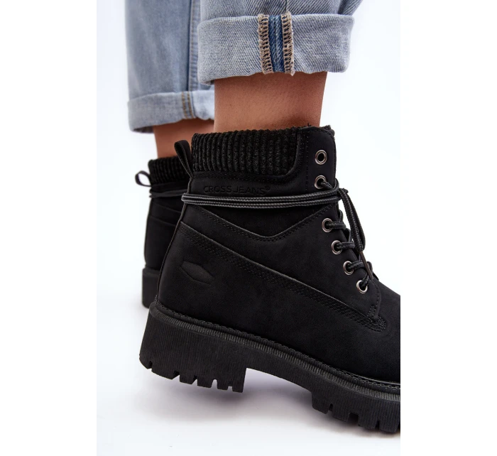 Dámské zateplené kotníkové boty černé Cross Jeans MM2R4012C
