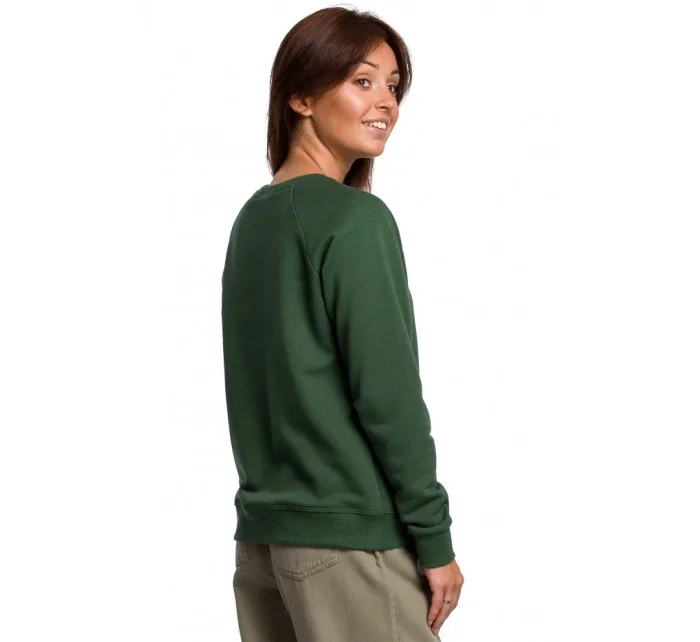 Svetr s předním potiskem zelená model 18002771 - BeWear