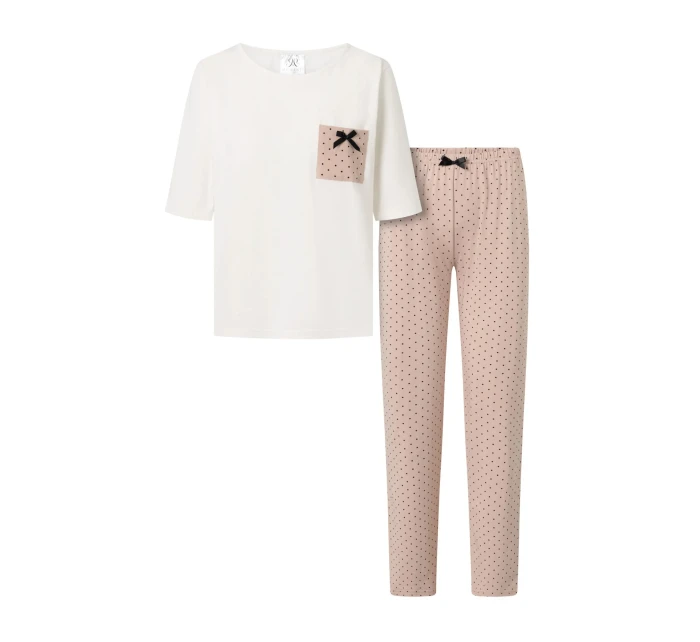 Dámské pyžamo Eliza Ecru s béžovou - Momenti Per Me