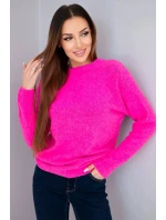 Svetr dámský z baby alpaky 37309 neonově růžový - Kesi