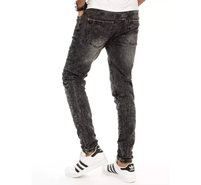 Pánské tmavě šedé džínové kalhoty FashionStreet UX2942 Pánské tmavě šedé džínové kalhoty FashionStreet UX2942