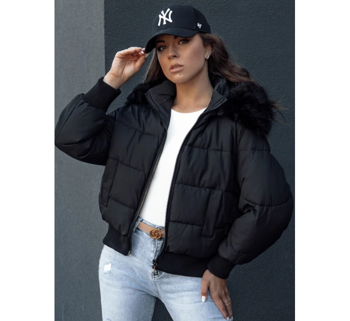 Dámská prošívaná zimní bunda s kožešinou černá Dstreet model 21979224 - FashionStreet