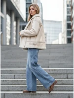 Dámská bunda z ovčí kůže ramones beige Dstreet model 21995333 - FashionStreet