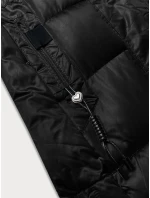 Černá zimní prošívaná plus size bunda s kapucí S'west (B8267-1)