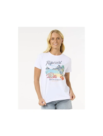Tričko RIP CURL Crystal Standard Tee, bílé Tričko RIP CURL Crystal Standard Tee, bílé