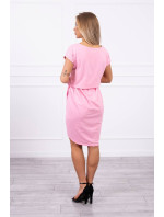 Šaty s obálkovým spodním dílem ve světle růžové barvě