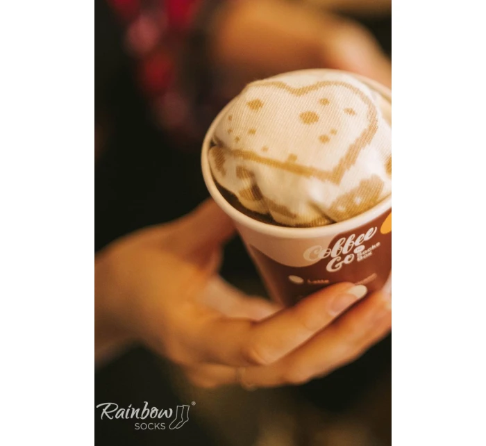 Duhové ponožky model 21606849 Cappuccino 1 pár - ZOOKSY/RAINBOW SOCKS