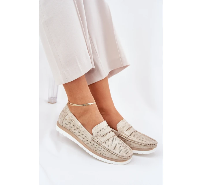 Dámské Mokasíny Z Eko Kůže Zlaté model 21689096 - EVENTO Dámské Mokasíny Z Eko Kůže Zlaté model 21689096 - EVENTO