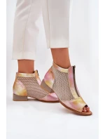 Dámské Kožené Kotníkové Boty Na Plochém Podpatku S  model 21693701 - Maciejka