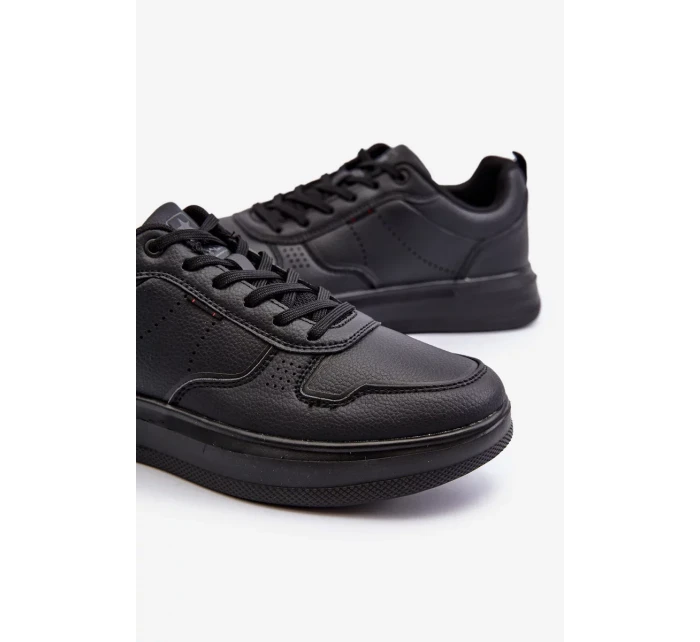 Lehké pánské tenisky na platformě vyrobené z eko kůže, černá Uziran