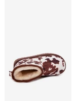 Dětské/juniorská sněhule zateplené kožíškem Mireya – bílo-hnědé