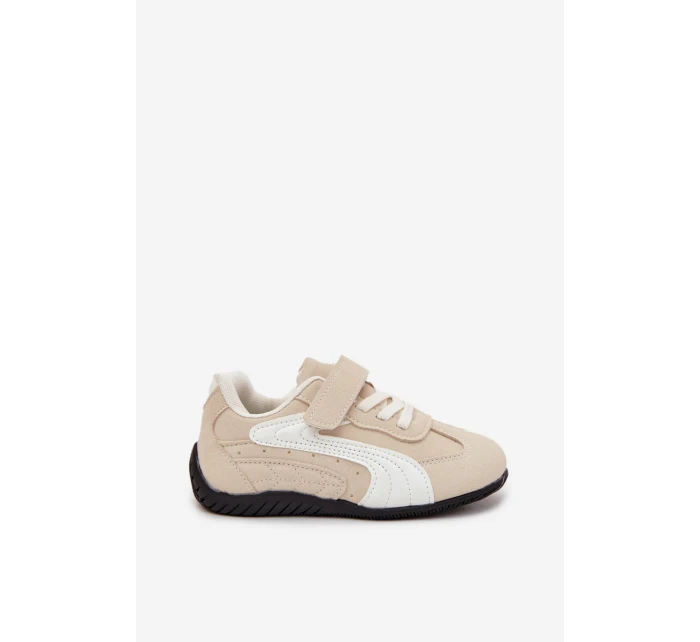 Dětské sportovní boty na suchý zip Perrin – béžové Dětské sportovní boty na suchý zip Perrin – béžové