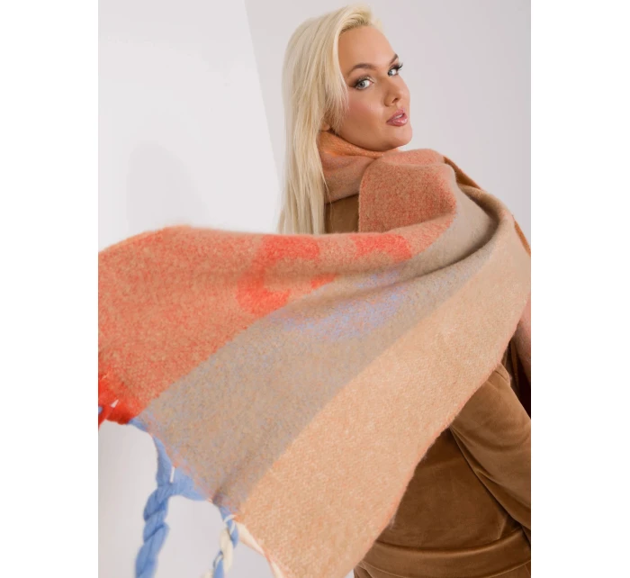 Dámský šál AT SZ model 22007724 Oranžová s modrou mix - FPrice Dámský šál AT SZ model 22007724 Oranžová s modrou mix - FPrice