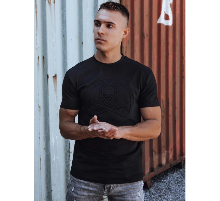 Pánské tričko s potiskem černé FashionStreet RX5576 Pánské tričko s potiskem černé FashionStreet RX5576