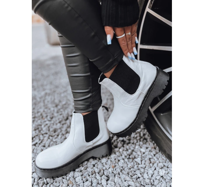 Dámské kozačky STEPBACK s vysokou podrážkou bílé FashionStreet ZY0495 Dámské kozačky STEPBACK s vysokou podrážkou bílé FashionStreet ZY0495