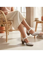 Kožené pohodlné sandály W model 22066508 white - Rieker Kožené pohodlné sandály W model 22066508 white - Rieker