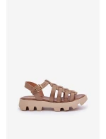 Kožené dámské sandály Zazoo model 21682190 béžové - Boto Kožené dámské sandály Zazoo model 21682190 béžové - Boto