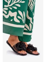 Průhledné Ploché Pantofle Dámské Se Umělou Květinou Černé Vobetta Průhledné Ploché Pantofle Dámské Se Umělou Květinou Černé Vobetta