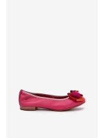 Kožené Baletky S Mašlí model 21695039 Fuchsie - Maciejka