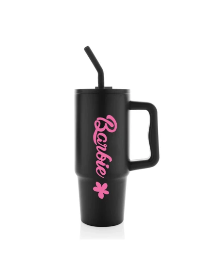 BARBIE - černý cestovní termohrnek 900 ml  