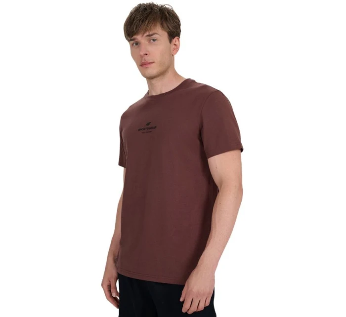 Pánské tričko 4F M2961 tmavě hnědé 4FWAW25TTSHM2961 80S pánské
