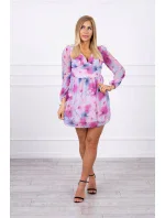 Vzdušné šaty s květinovým motivem modré Vzdušné šaty s květinovým motivem modré